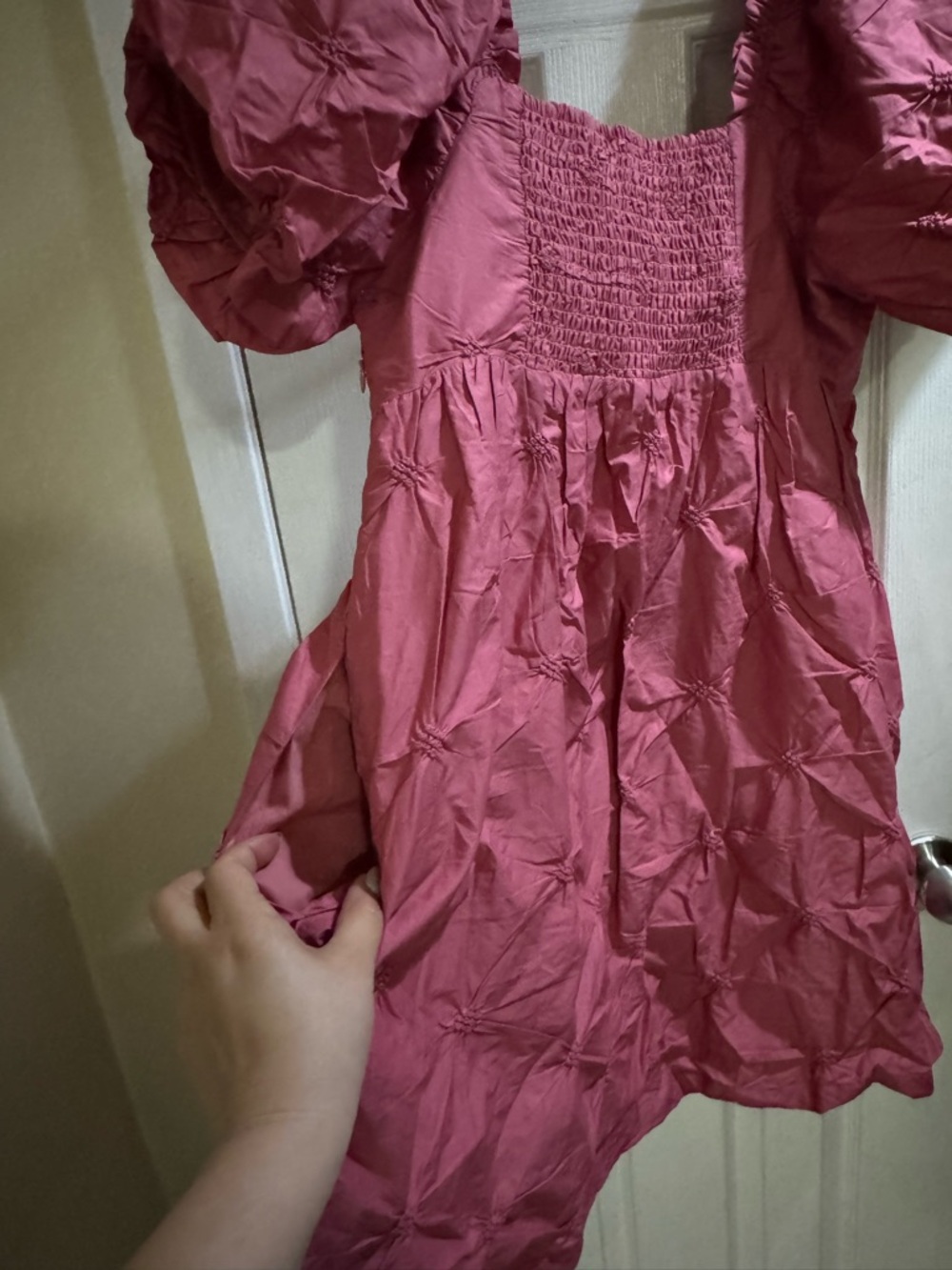 English Factory Pink Puff Sleeve Babydoll Dress size L Nwt - Picture 5 of 11